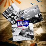 Collage zur Entwicklung des Camping NSU an der Adriaküste in den 1955er und 1960er Jahren. Zu sehen sind historische Farbaufnahmen aus den Jahren 1965 und 1975 mit Badegästen am Strand, Sonnenschirmen, Liegestühlen sowie einer Aufnahme vom Zelten und Camping. Die Bilder vermitteln einen Einblick in das Strandleben und den Campingalltag während der frühen Jahre des Camping NSU in Cavallino, Italien. Das Camping NSU war der Vorläufer des heutigen Union Lido.