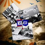 Collage zur Entwicklung des Camping NSU an der Adriaküste in den 1955er und 1960er Jahren. Zu sehen sind historische Farbaufnahmen aus den Jahren 1965 und 1975 mit Badegästen am Strand, Sonnenschirmen, Liegestühlen sowie einer Aufnahme vom Zelten und Camping. Die Bilder vermitteln einen Einblick in das Strandleben und den Campingalltag während der frühen Jahre des Camping NSU in Cavallino, Italien. Das Camping NSU war der Vorläufer des heutigen Union Lido.